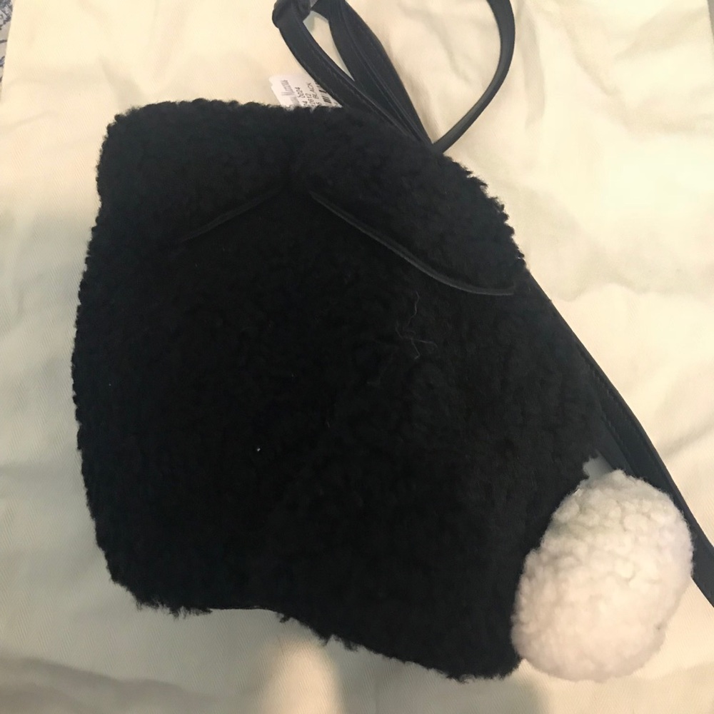 Loewe Bunny Shearling & Leather Crossbody Bag